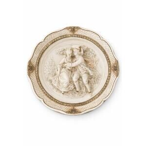 Alexander Backer Vintage Wall Plaque Romantic Couple Relief French Style Charger